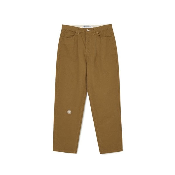 원턱 트윌 코튼 팬츠_브라운
