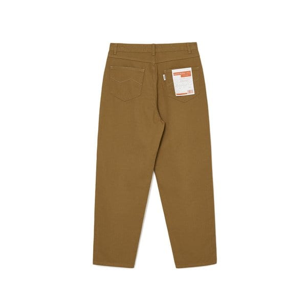 원턱 트윌 코튼 팬츠_브라운