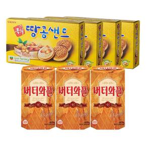 크라운 국희땅콩샌드, 372g, 4개 + 버터와플, 316g, 3개