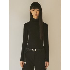 Every Day Wool Tencel Turtleneck Tee _CTT308(Black)