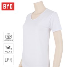 순면 환타쟈 여성 U넥 반팔 런닝 BYI2550