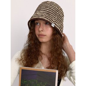 Granny hat : Stripe brown