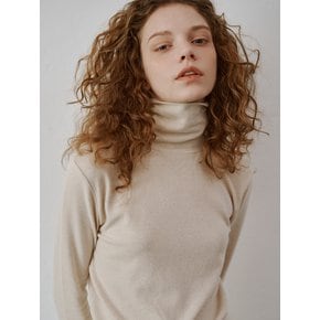 Basic turtle neck T-shirts (Beige)