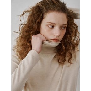 Basic turtle neck T-shirts (Beige)