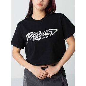 TYPO LOGO CROP T-SHIRT - BLACK