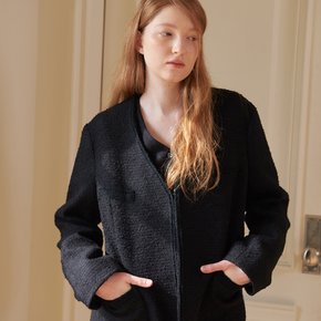 Merino Wool Tweed Jacket Black