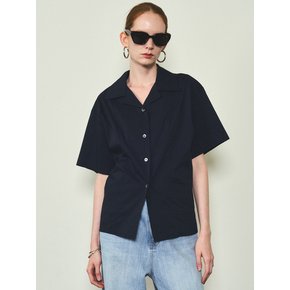 Western Side cut Flare Blouse_CTT330(Navy)