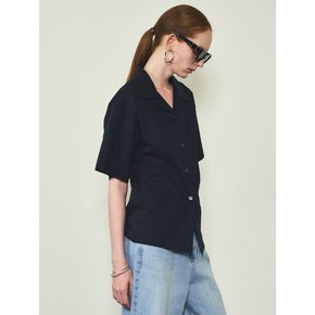 Western Side cut Flare Blouse_CTT330(Navy)