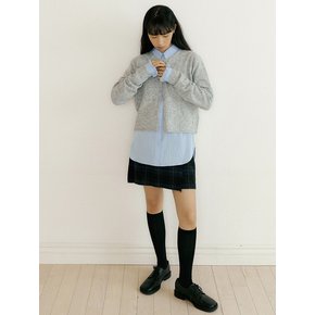 [wool] basic knit cardigan 221 (melange gray)