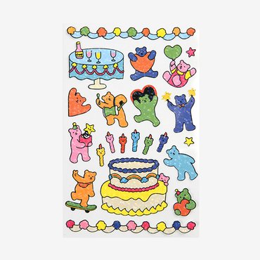 데일리라이크 라인 홀로그램 스티커 - 01 Jelly bear