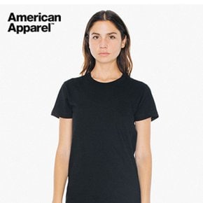 American Apparel 여자 반팔라운드 Black