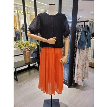 파프리카 소매 퍼프 배색 가디건 SK2CD516
