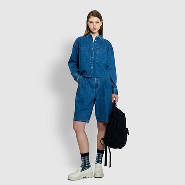 JAJU 25F/W  여 하프 데님 팬츠  J125301003