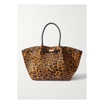 DEMELLIER 드멜리어 뉴욕 라지 레오파드 프린트 스웨이드 토트 46376663162913533