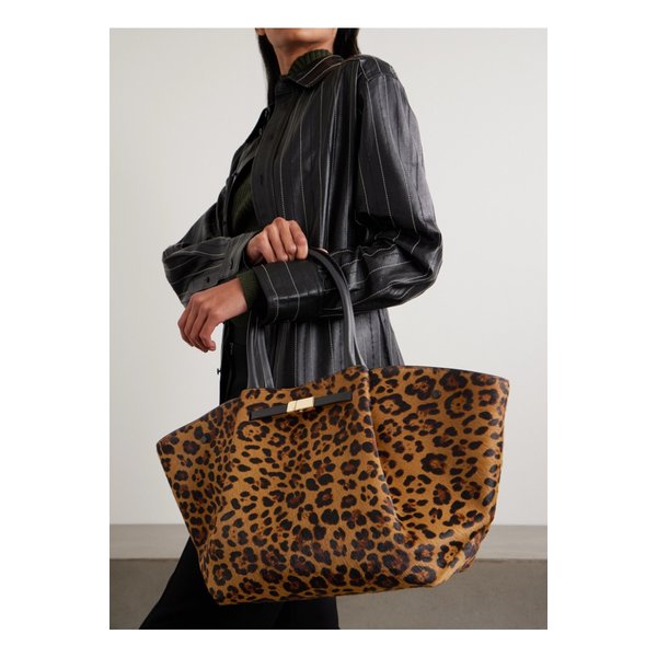 드멜리어 뉴욕 라지 레오파드 프린트 스웨이드 토트 46376663162913533