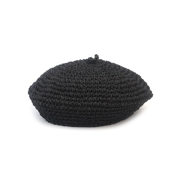 Rattan Summer Black Beret 베레모