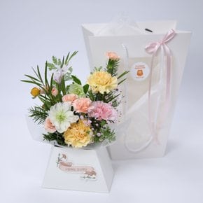 카네이션 플백+도라지정과 500 어버이날 스승의날 감사 존경 은혜 축하 생신 기념일 선물 꽃배달
