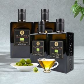 이탈리아 첸톤제 유기농 엑스트라버진 올리브 오일 냉압착 500mlX4병 올리브유..[36149626]