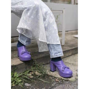 Parisien bold  platform ribbon  tassle mule violet