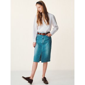 H-line Slit Denim Skirt