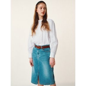 H-line Slit Denim Skirt