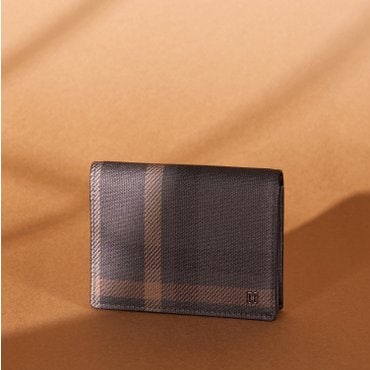 닥스 DBHO3F825W3[명함카드지갑(지폐수납)][TARTAN CLASSIC][타탄 클래식] 브라운 컬러 콤비 타탄 PVC