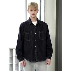 M226 TWO POCKET NONFADED SHIRT_DEEP BLUE