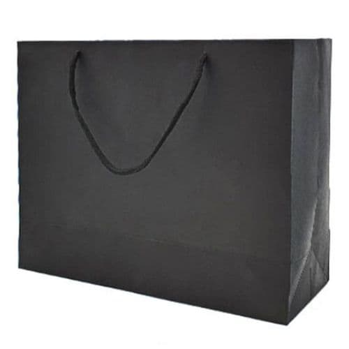 종이 쇼핑 백 선물용 가방 크라프트 가로 블랙 L X ( 4매입 )