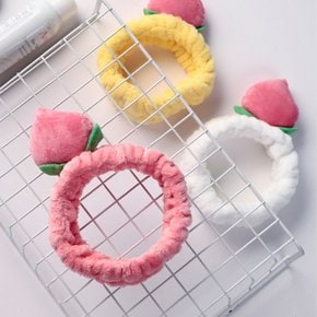 복숭아 극세사 세안 샤워 헤어 밴드 머리띠 2color