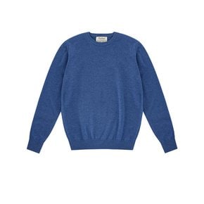 Wool soft round neck knit (Blue)