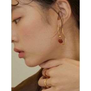 plum disc earrings_agate(플럼프 디스크 귀걸이_아게이트)