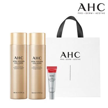 AHC 바이탈 골든콜라겐 2종세트(토너140ml&로션140ml)+텐레볼루션아이크림7ml+쇼핑백증정