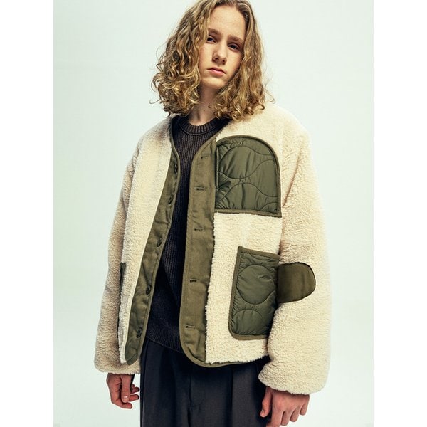 reversible quilted & fleece liner jacket olive khaki