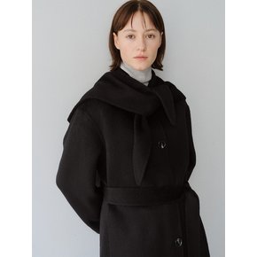 TFF PREMIUM WOOL SINGLE HOODED COAT_BLACK