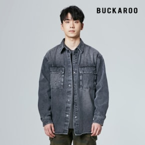 남성 오버핏 포켓디테일 데님셔켓(B215DS140P)