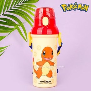 포켓몬 원터치 어깨끈 물통 파이리 물병 어린이집 유치원 초등 학생 480ml