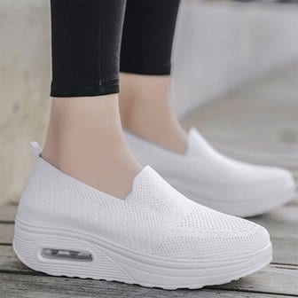  [옷자락] 여성 키높이 5컬러 무지 쿠션 웨지통굽 슬립온