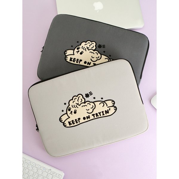 자수포켓 노트북파우치_달려라 초코 (아이패드/15인치)