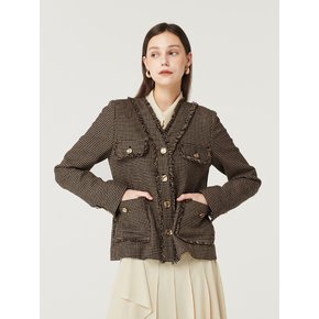 CHECK TWEED JACKET_ BEIGE