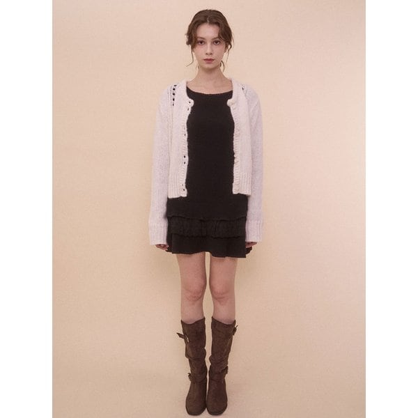 LACE BOAT NECK DRESS-BLACK