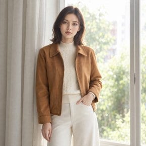 카라 스웨이드 집업 점퍼_T2510JP013C