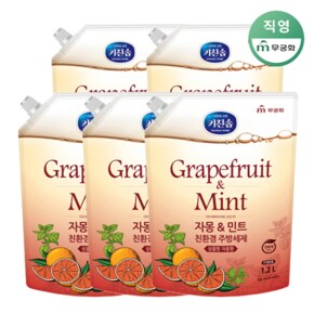 [키친솝] 자몽앤민트 친환경 주방세제 1.2L x 5개