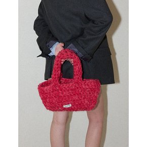 Wool 100% Handmade Crochet Tote Bag _ Red