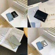오너클랜 심플애나멜지갑 카드 현금 유광 미니 똑딱이 무지