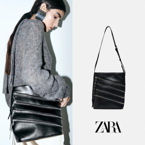 ZARA 자라 블랙 지퍼 장식 버킷 백