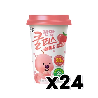  잔망루피 쿨피스에이드 복숭아 컵음료 300ml x 24개