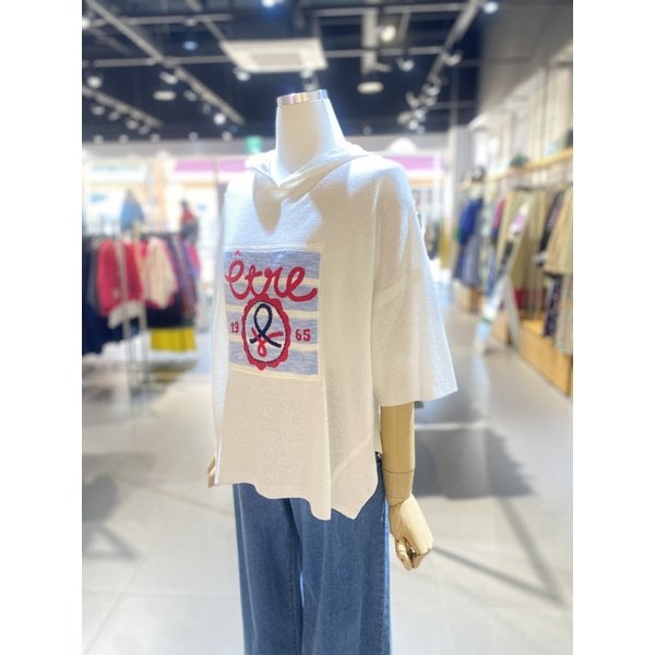 [여주점] 로고 자수 레터링 후드 니트 (BAKPF3531)