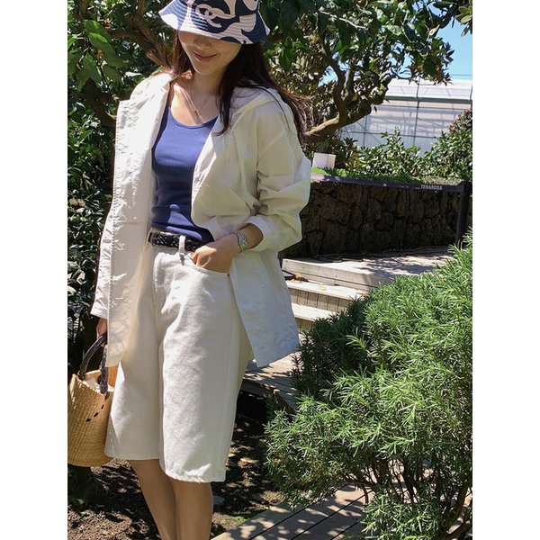 레인라이트 하프 후드자켓_WHITE IVORY