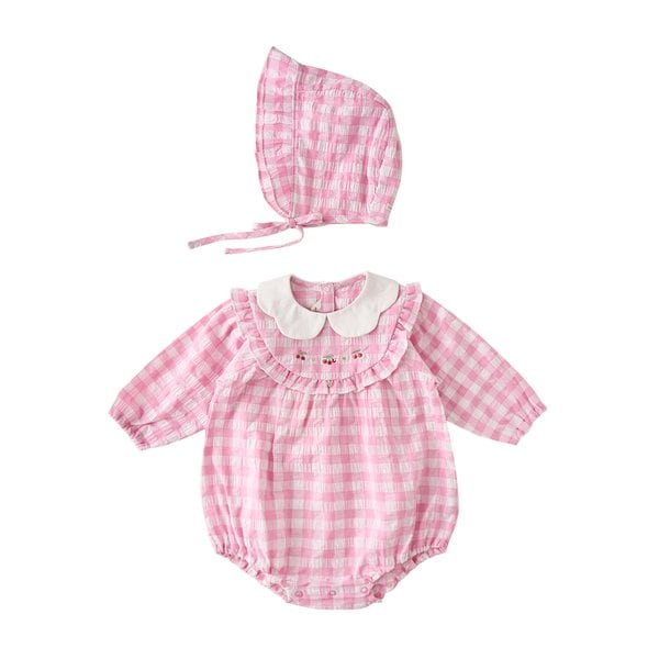 [여주점] [오프라벨 여주점] 밍크뮤 (PK) 빅플라워체크SET바디슈트 (35113-604-08)