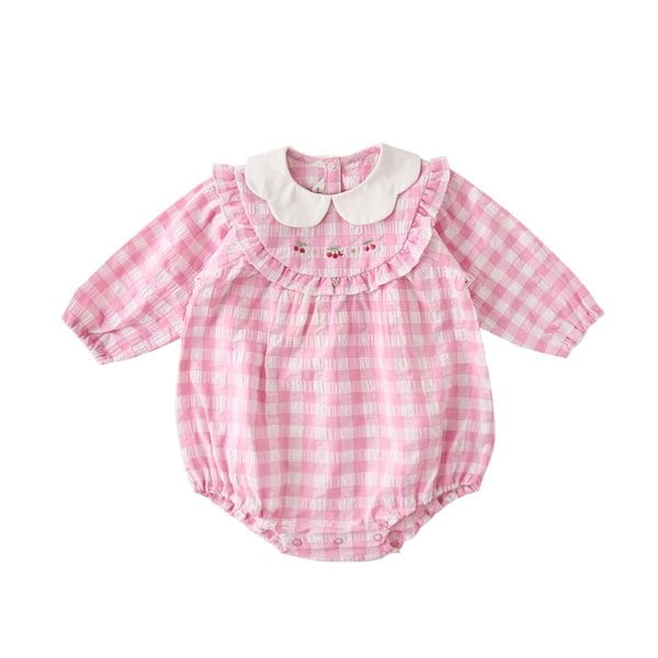 [여주점] [오프라벨 여주점] 밍크뮤 (PK) 빅플라워체크SET바디슈트 (35113-604-08)